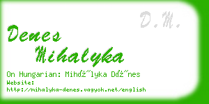 denes mihalyka business card